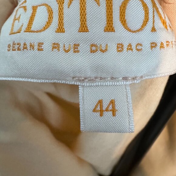 Macie Blouse by Sezane - Ecru/Green Jacquard - Size 44 FR Size 12 US - Picture 3 of 4